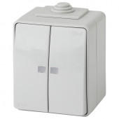 Выключатель двухклавишный с подсветкой Эра Эра Эксперт 11-1605-03