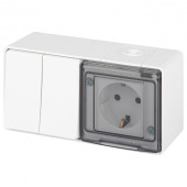 Блок с розеткой и выключателем Эра Эра Эксперт 11-7502-01