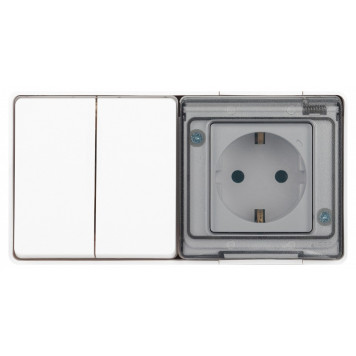 Блок с розеткой и выключателем Эра Эра Эксперт 11-7502-01-1