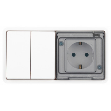Блок с розеткой и выключателем Эра Эра Эксперт 11-7522-01-1