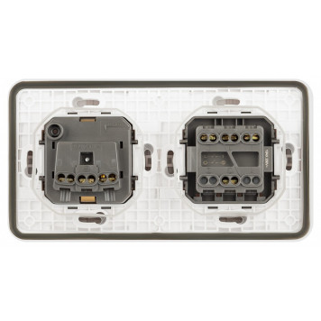 Блок с розеткой и выключателем Эра Эра Эксперт 11-7522-01-2