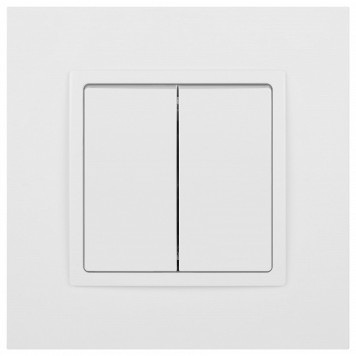 Выключатель двухклавишный без рамки Эра Эра Elegance 14-1104-01М-1