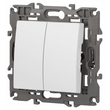 Выключатель двухклавишный без рамки Эра Эра Elegance 14-1104-01М-2