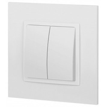 Выключатель двухклавишный без рамки Эра Эра Elegance 14-1104-01М-3