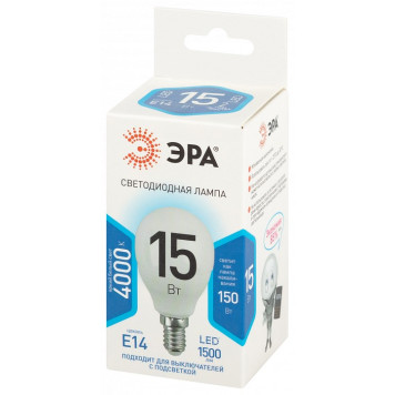 Лампа светодиодная Эра Стандарт LED P45-15W-840-E14-2