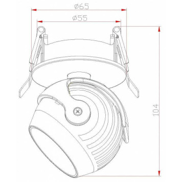 Встраиваемый светильник на штанге Fiberli 7002-ZZ10W 12130502-2