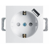 Розетка с заземлением и с шторками и USB, без рамки Stekker PST16-9111 39318