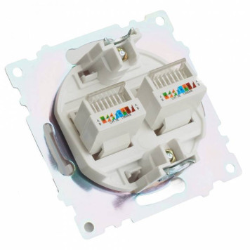 Розетка двойная Ethernet RJ-45 без рамки Stekker Катрин 50003-6