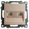 Розетка двойная Ethernet RJ-45 без рамки Stekker Катрин 50004