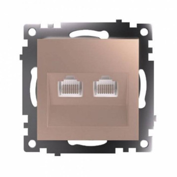 Розетка двойная Ethernet RJ-45 без рамки Stekker Катрин 50004-1