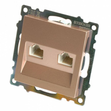 Розетка двойная Ethernet RJ-45 без рамки Stekker Катрин 50004-3