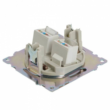 Розетка двойная Ethernet RJ-45 без рамки Stekker Катрин 50004-6