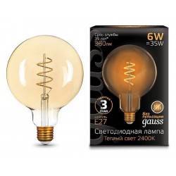 Лампа светодиодная Gauss LED Filament Flexible E27 6Вт 2400K 158802008