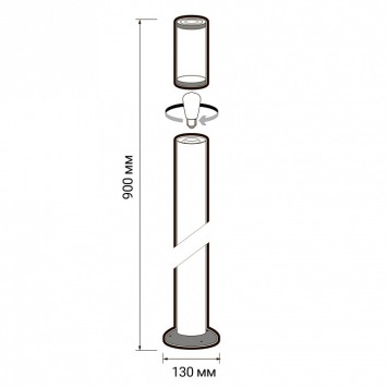 Наземный низкий светильник Jazzway PGB 02-900 E27 BL IP44-3
