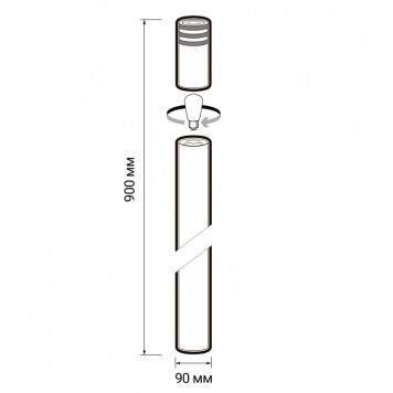 Наземный низкий светильник Jazzway PGB 04-800 E27 BL IP44-3