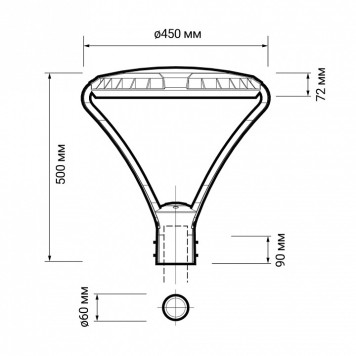 Консольный светильник Jazzway PGL 03 60w 3000K IP65 BL AC100-270-5