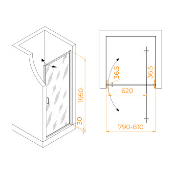 Душевая дверь RGW LE-102 800-1
