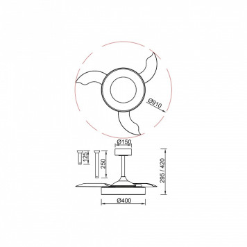 Светильник с вентилятором Mantra NISEKO FAN 9013-4
