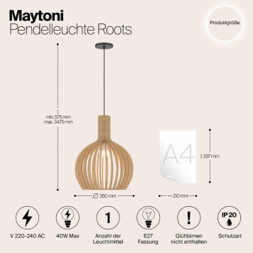 Подвесной светильник Maytoni Roots MOD194PL-01W-3