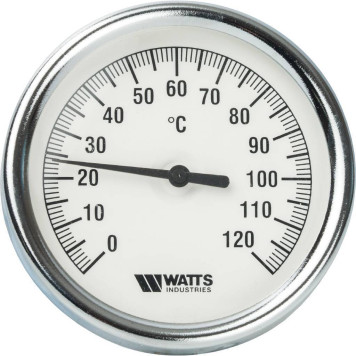Термометр биметаллический Watts F+R801(T) с погружной гильзой 80мм и штуцером 50мм-1