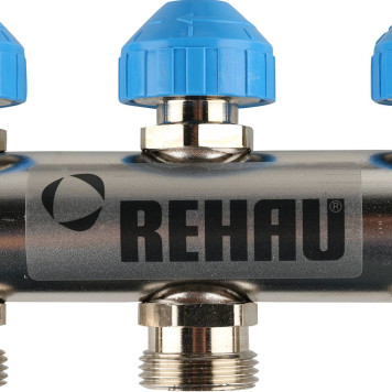 Распределительный коллектор REHAU HKV-D на 12 контуров из нержавеющей стали-6