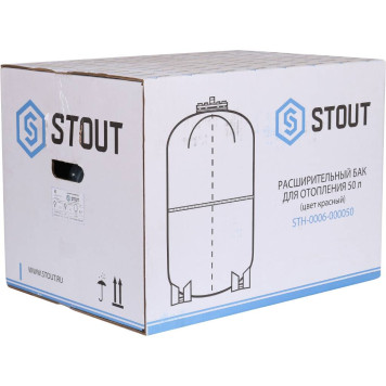 Расширительный бак STOUT STH-0006 на отопление 50 л (красный)-7