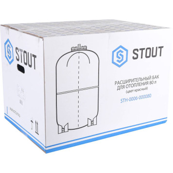Расширительный бак на отопление STOUT STH-0006 80 л красный-6