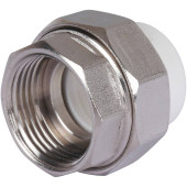 Муфта разъемная с внутренней резьбой Политэк 20х3/4 для полипропиленовых труб под сварку (цвет белый) (9801002034)