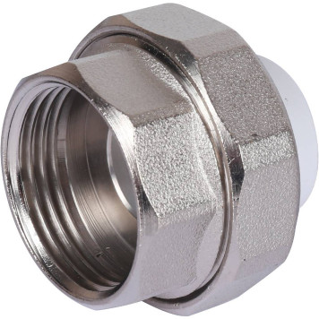 Муфта разъемная Политэк 20х1& с внутренней резьбой для полипропиленовых труб под сварку (белая)