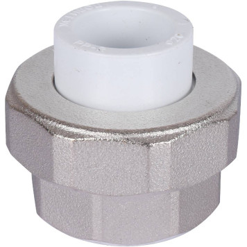 Муфта разъемная Политэк 20х1& с внутренней резьбой для полипропиленовых труб под сварку (белая)-2