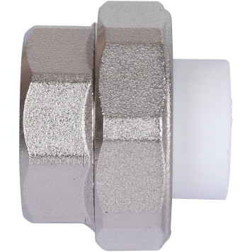 Муфта разъемная Политэк 20х1& с внутренней резьбой для полипропиленовых труб под сварку (белая)-5