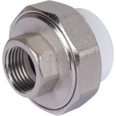 Муфта разъемная с внутренней резьбой Политэк 25х1/2 для полипропиленовых труб под сварку (цвет белый) (9801002512)