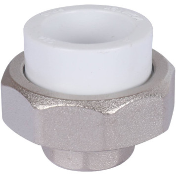 Муфта разъемная Политэк 25х1/2 для сварки полипропиленовых труб с внутренней резьбой (белая)-3