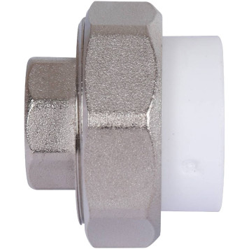 Муфта разъемная Политэк 25х1/2 для сварки полипропиленовых труб с внутренней резьбой (белая)-4