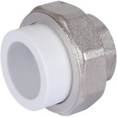 Муфта разъемная с внутренней резьбой Политэк 25х3/4 для полипропиленовых труб под сварку (цвет белый) (9801002534)