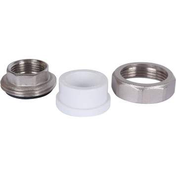 Муфта разъемная Политэк 25х3/4 с внутренней резьбой для полипропиленовых труб под сварку (белая)-5