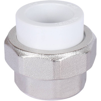 Муфта разъемная Политэк 25х1 с внутренней резьбой для сварки полипропиленовых труб (белая)-3