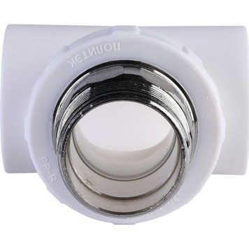 Тройник Политэк 40x1 1/4 для полипропиленовых труб под сварку с наружной резьбой (белый)-1