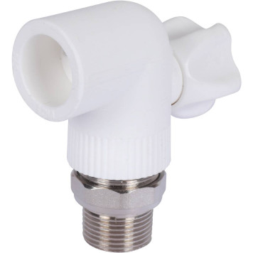 Шаровой кран Политэк 25х3/4& для радиаторов угловой (белый)-5