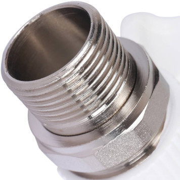 Шаровой кран Политэк 25х3/4& для радиаторов угловой (белый)-7