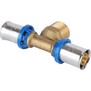 Тройник-переходник APE с наружной резьбой 16х1/2х16 для металлопластиковых труб прессовой.-1