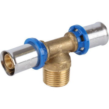 Тройник-переходник APE с наружной резьбой 16х1/2х16 для металлопластиковых труб прессовой.-4