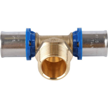 Тройник-переходник APE для металлопластиковых труб прессовой 20х3/4х20 с наружной резьбой-3