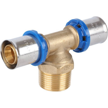 Тройник-переходник APE для металлопластиковых труб прессовой 20х3/4х20 с наружной резьбой-4