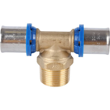 Тройник-переходник APE для металлопластиковых труб прессовой 20х3/4х20 с наружной резьбой-5