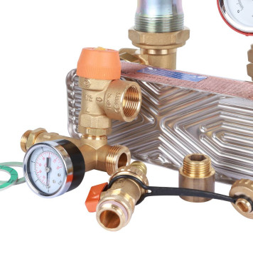 Насосная группа STOUT SDG-0038 с теплообменником 18 пластин, без насоса в теплоизоляции.-6