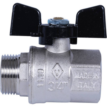 Шаровой кран BUGATTI New Jersey с ручкой-бабочкой и внутренней нарезкой резьбы 3/4&-4