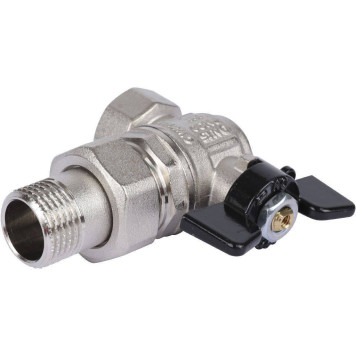 Шаровой кран BUGATTI New Jersey с полусгоном и ручкой-бабочкой, внутренняя и наружная резьба 1/2&-5