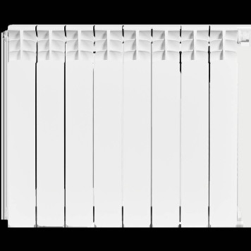Радиатор биметаллический STOUT Space 500 8 секций нижнее правое подключение RAL9016 SRB-0320-050008 (SRB-0320-050008)-1