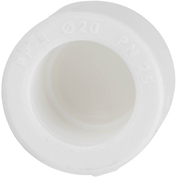 Заглушка для полипропиленовых труб Kalde Россия d=20 под сварку (белый)-4